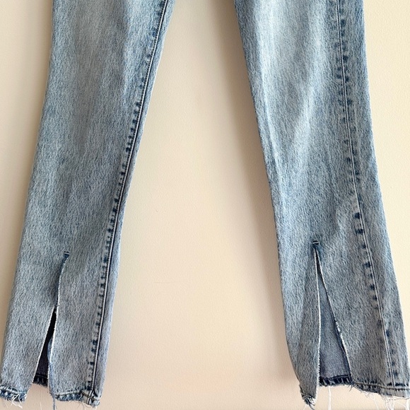 HIDDEN Light Blue Acid Wash Women's Front Slit Jeans, Denim Jeans, Size 24 - Picture 4 of 16
